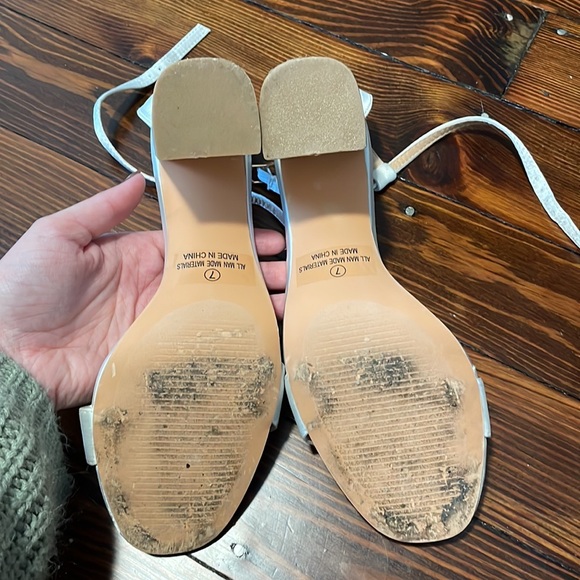 Lulus White Satin Ankle Strap Heels - Picture 6 of 6